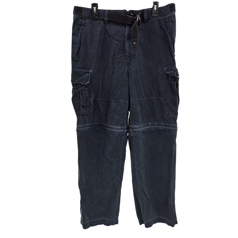 Abercrombie & Fitch Cargo Pants Mens XL‎ Blue Convertible Zip Off Hiking Outdoor
